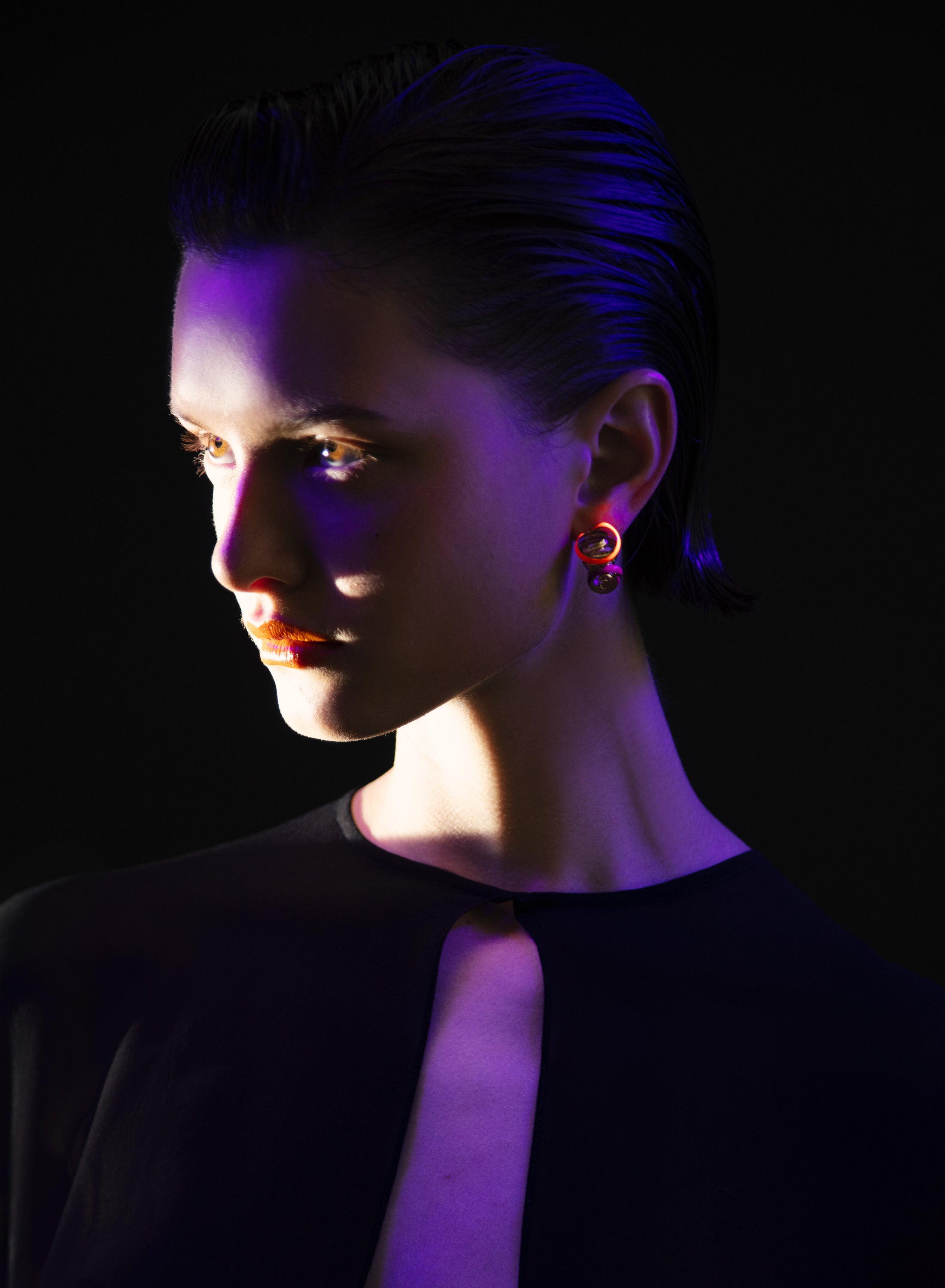Cocoon Purple Orange Trucioli Earrings