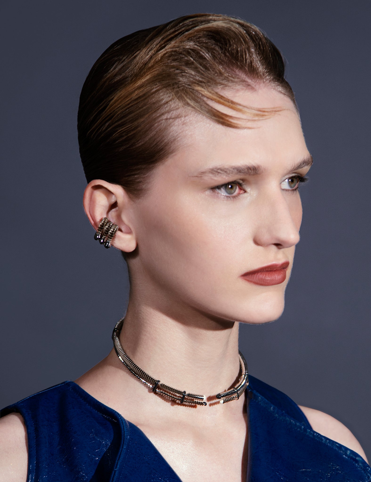 Double Necklace Grey