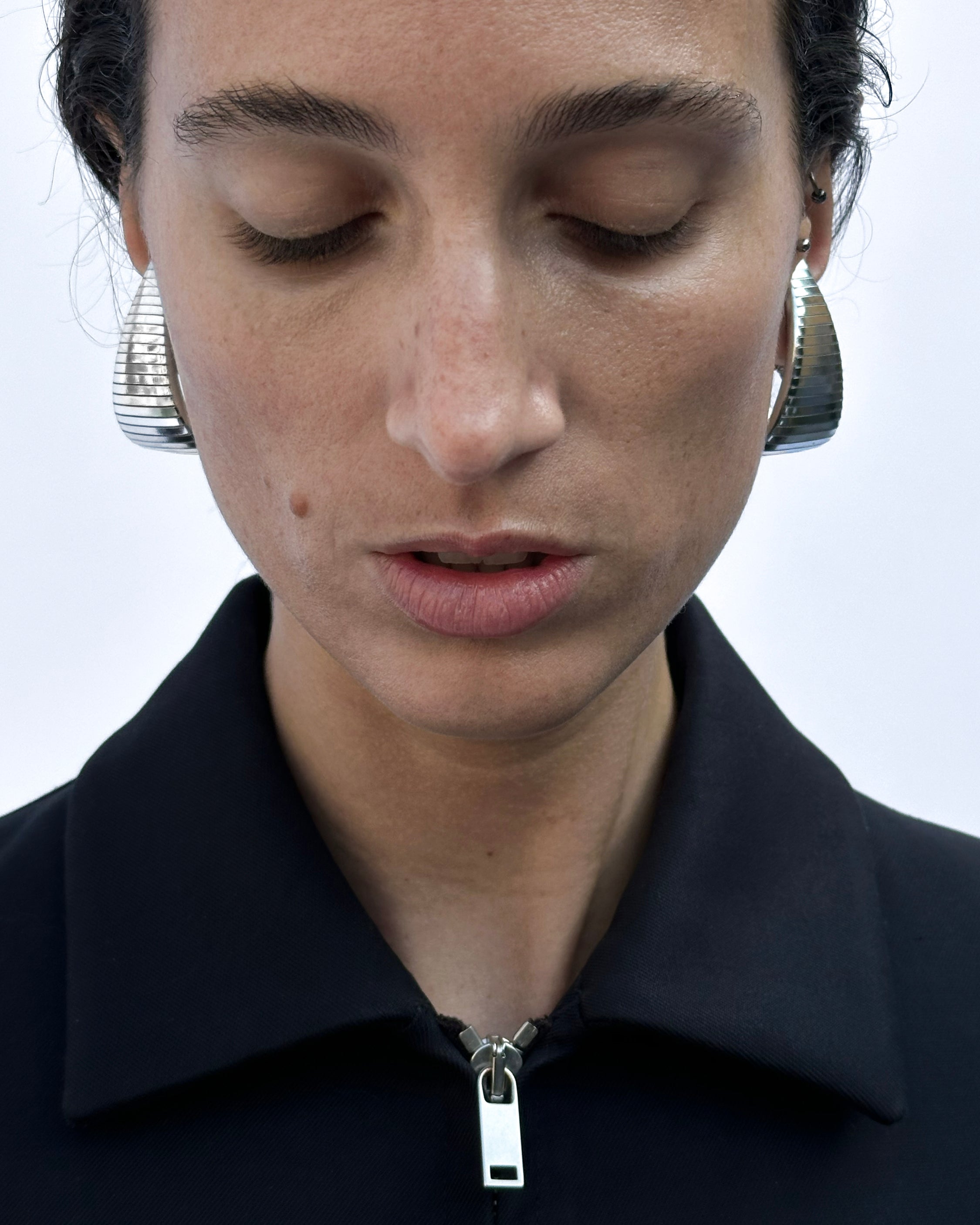 Lacrima Earrings Silver Foil